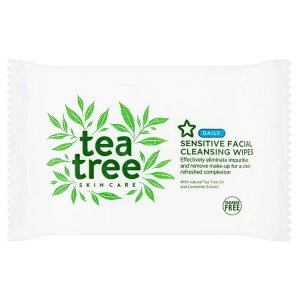 Tea tree and camomile extract sensitive face cleansing wipe by superdrug